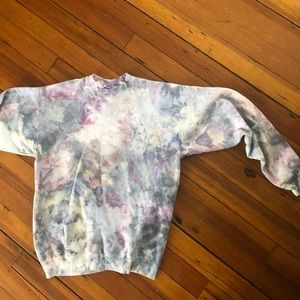 Oversized Pastel Tie dye Sweatshirt Floral Beach